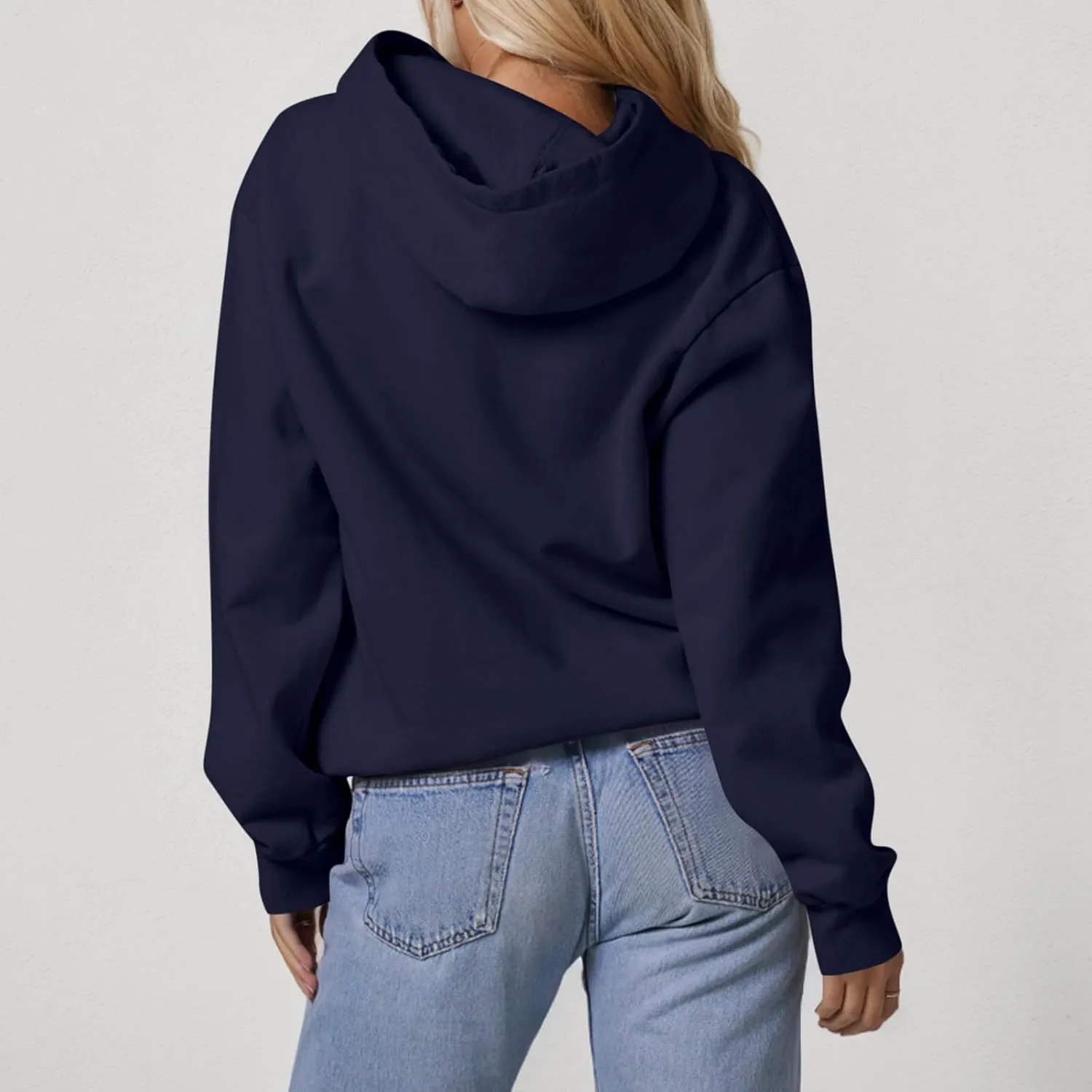 Hoodies for Women Oversized Plain Hooded Sweatshirt with Pocket Casual Fall Workout Gym Fleece Pullover Sweaters