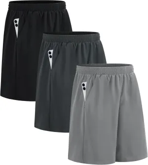 HQUEC Men's Athletic Shorts with Zipper Pockets Lightweight Quick Dry Basketball Workout Shorts for Running Casual