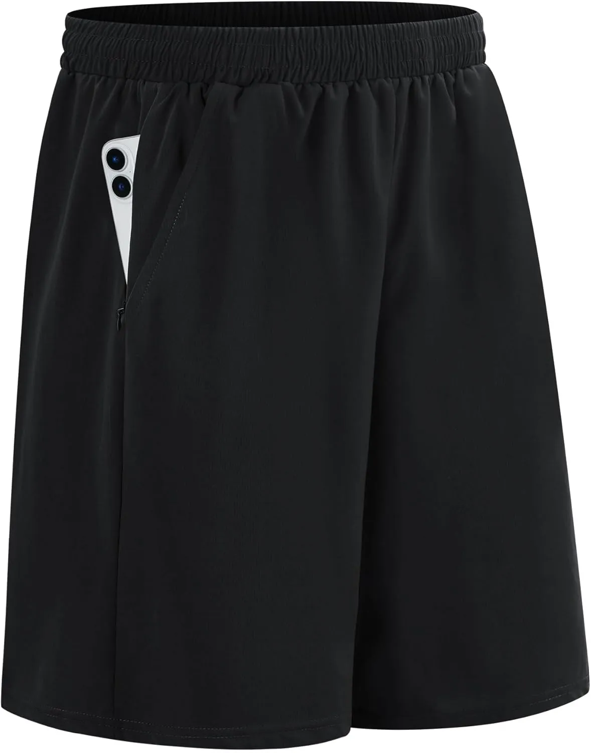 HQUEC Men's Athletic Shorts with Zipper Pockets Lightweight Quick Dry Basketball Workout Shorts for Running Casual