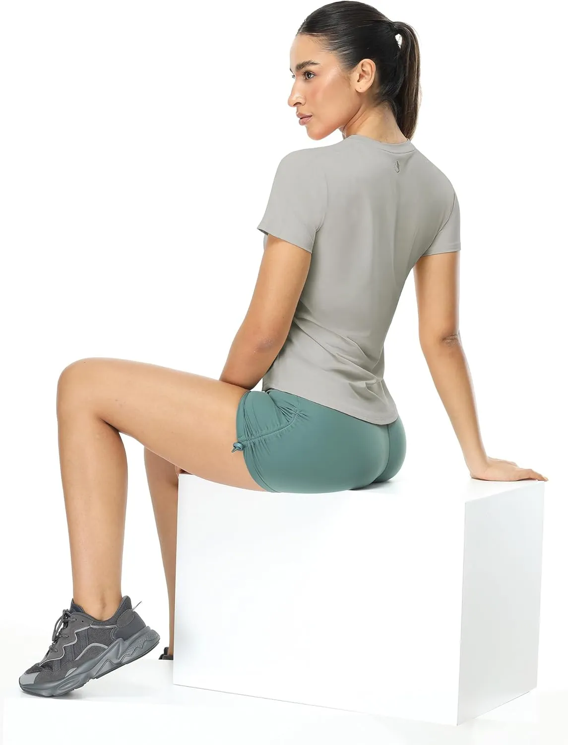 icyzone Women's Short Sleeve Workout T-Shirt Breathable Quick Dry Athletic Gym Running Tops Yoga Exercise Tees Shirt
