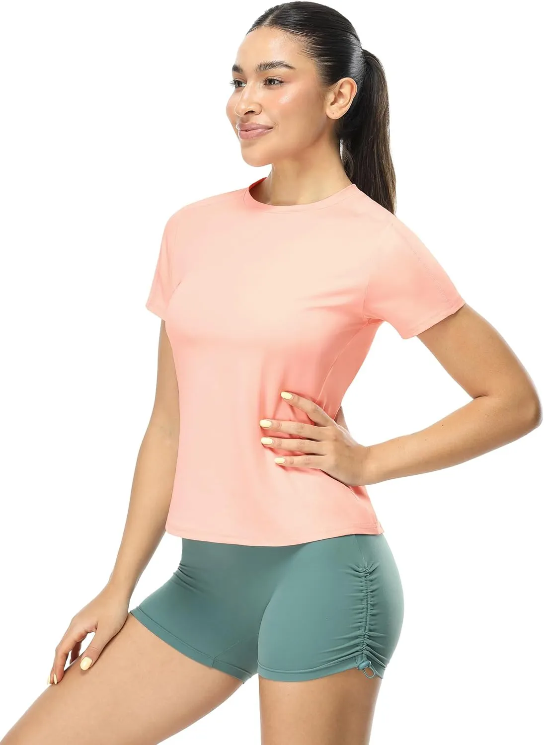 icyzone Women's Short Sleeve Workout T-Shirt Breathable Quick Dry Athletic Gym Running Tops Yoga Exercise Tees Shirt