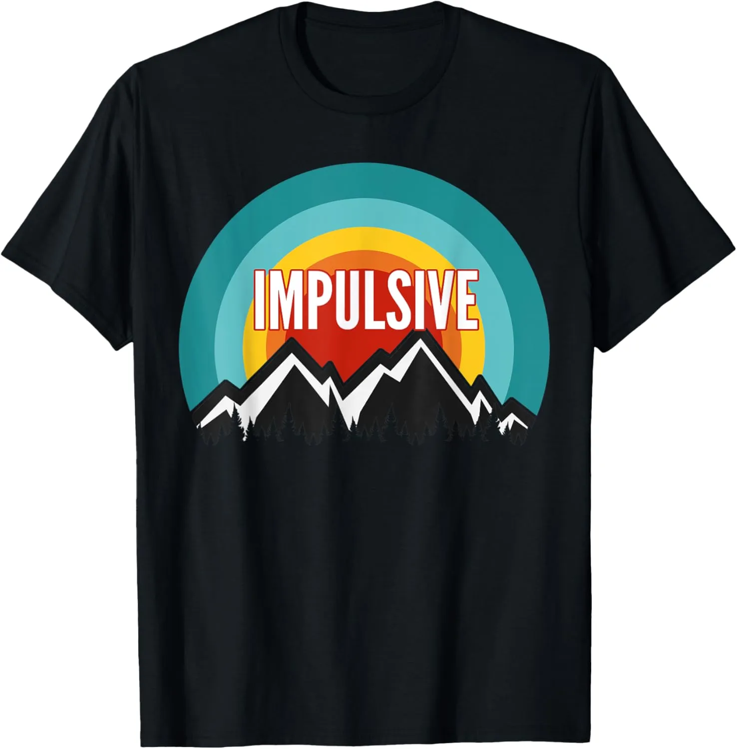 Impulsive, Vintage Retro Sunset Design T-Shirt