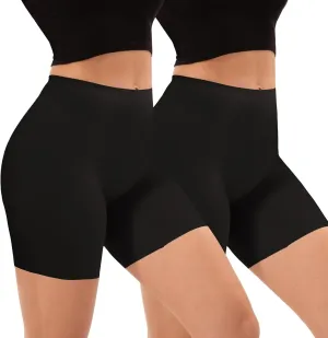 INNERSY Women's Seamless Slip Shorts for Under Dresses Anti Chafing Cooling Boy Shorts 2-Pack
