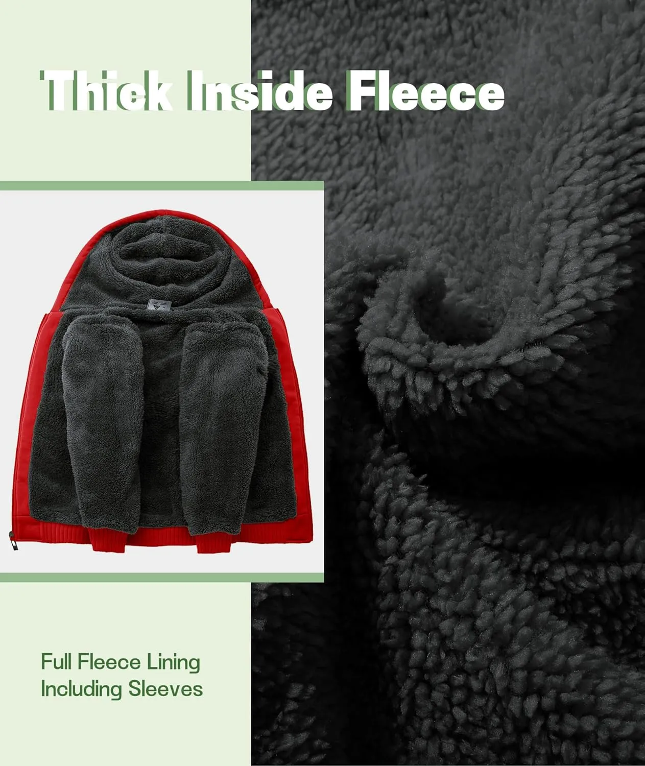 JACKETOWN Hoodie for Boys Fleece Jacket Zip Up Sherpa Lined Hooded Sweatshirts with Two Pockets 6-15 Years Old