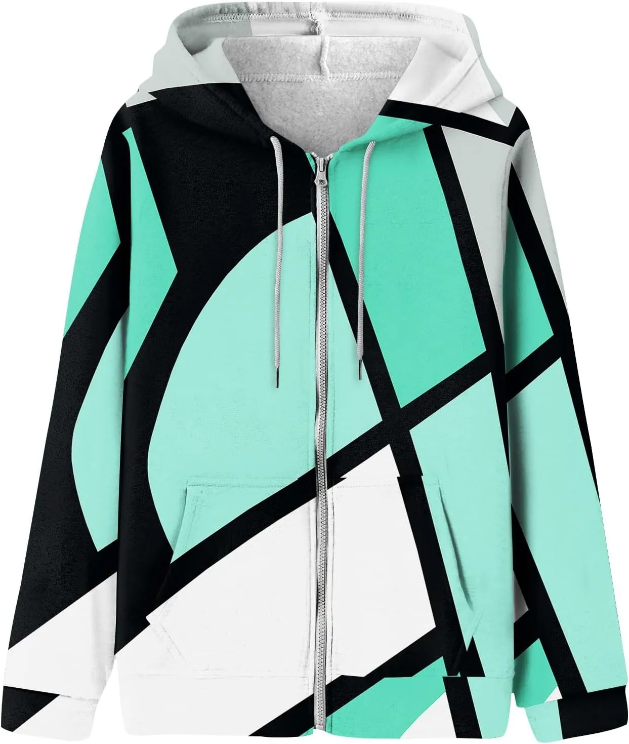 JJHAEVDY Womens Hoodies Zip Up Oversized Sweatshirts Drawstring Long Sleeve Jackets Lightweight Y2k Clothes with Pockets
