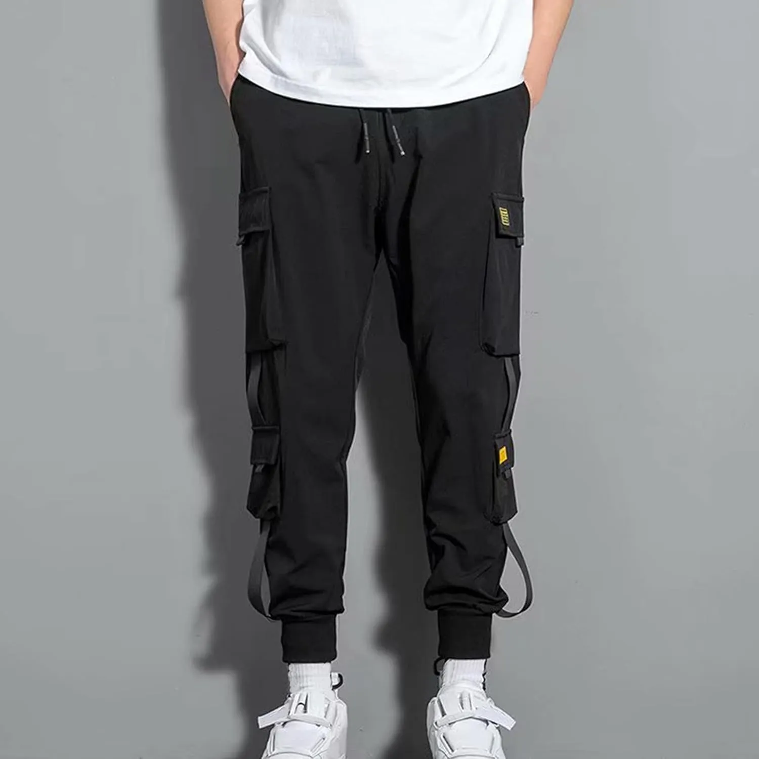 Jogger Pants for Men 2023 Casual Drawstring Elastic Waist Multi Pockets Cargo Pants Loose Beam Feet Sweatpants