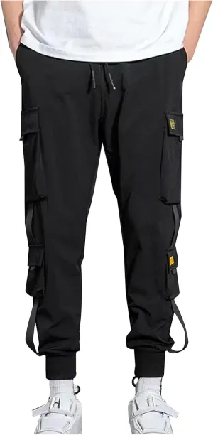 Jogger Pants for Men 2023 Casual Drawstring Elastic Waist Multi Pockets Cargo Pants Loose Beam Feet Sweatpants