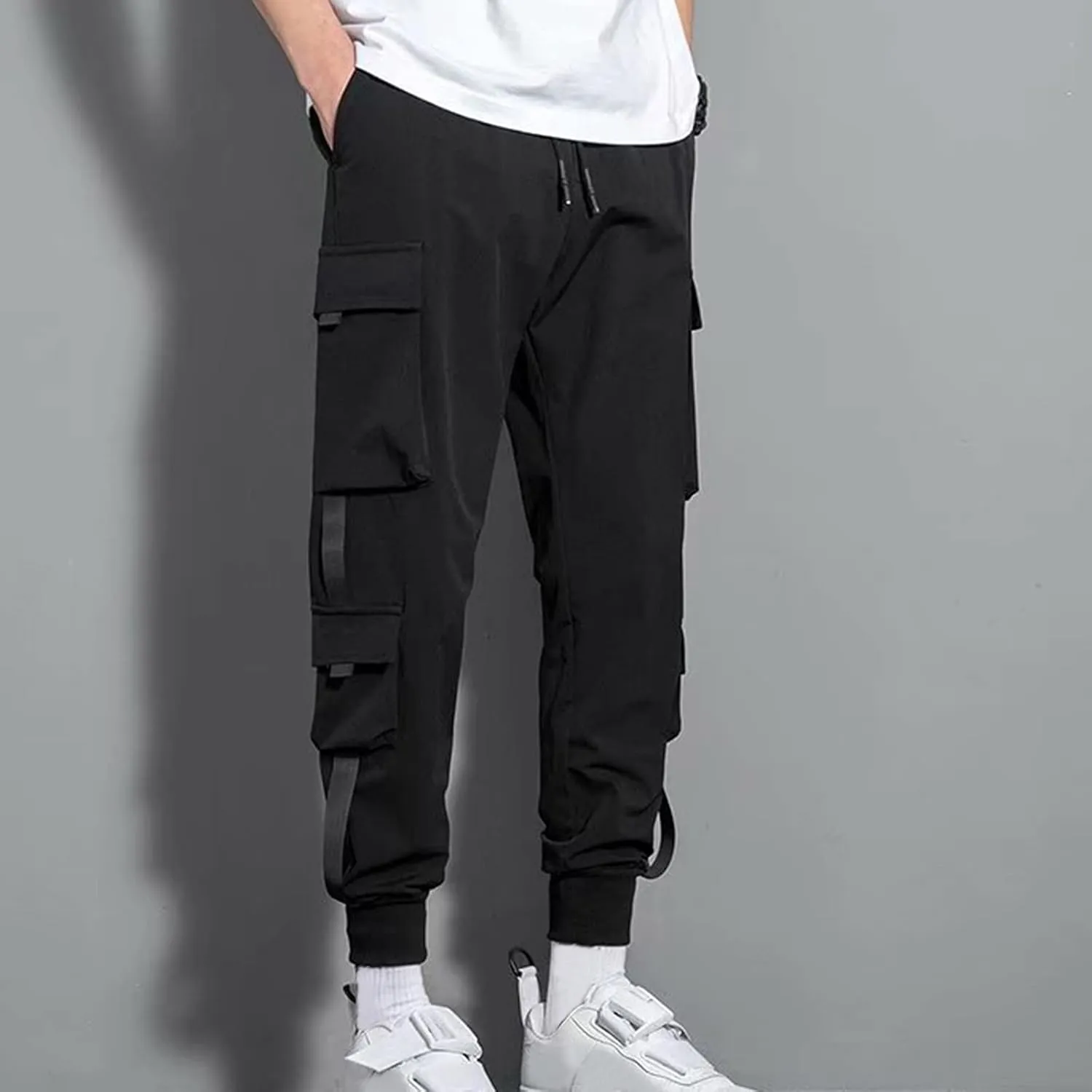 Jogger Pants for Men 2023 Casual Drawstring Elastic Waist Multi Pockets Cargo Pants Loose Beam Feet Sweatpants