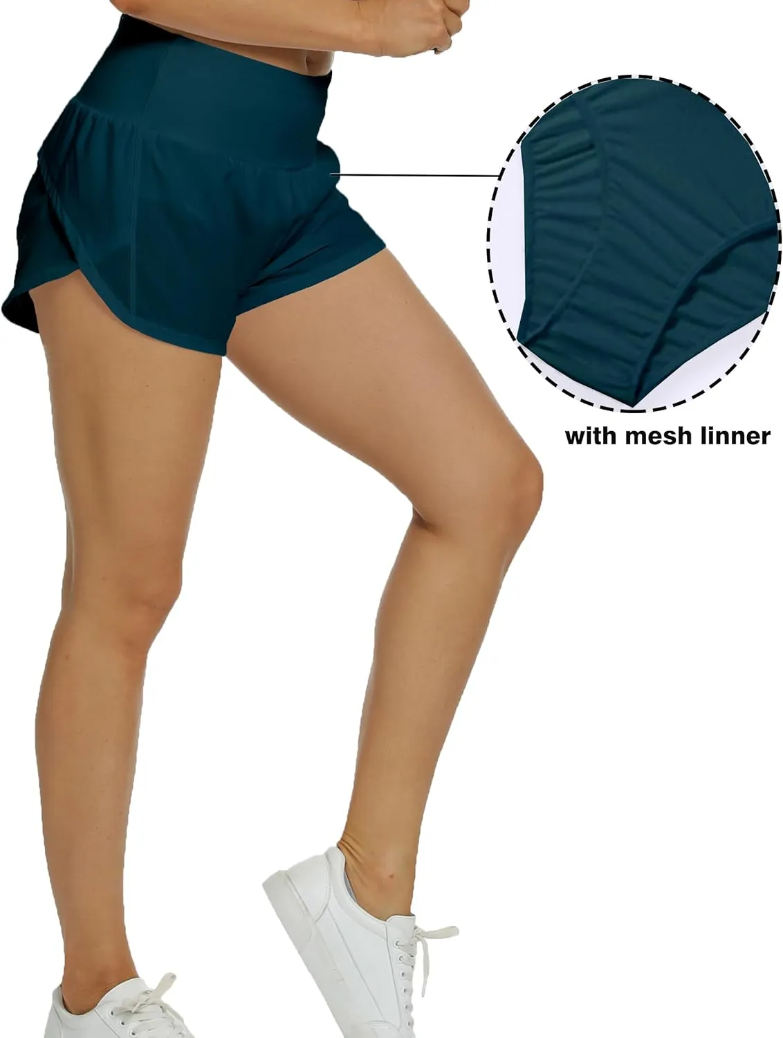 Kcutteyg Running Shorts for Women with Liner High Waisted Lightweight Womens Workout Shorts with Pocket