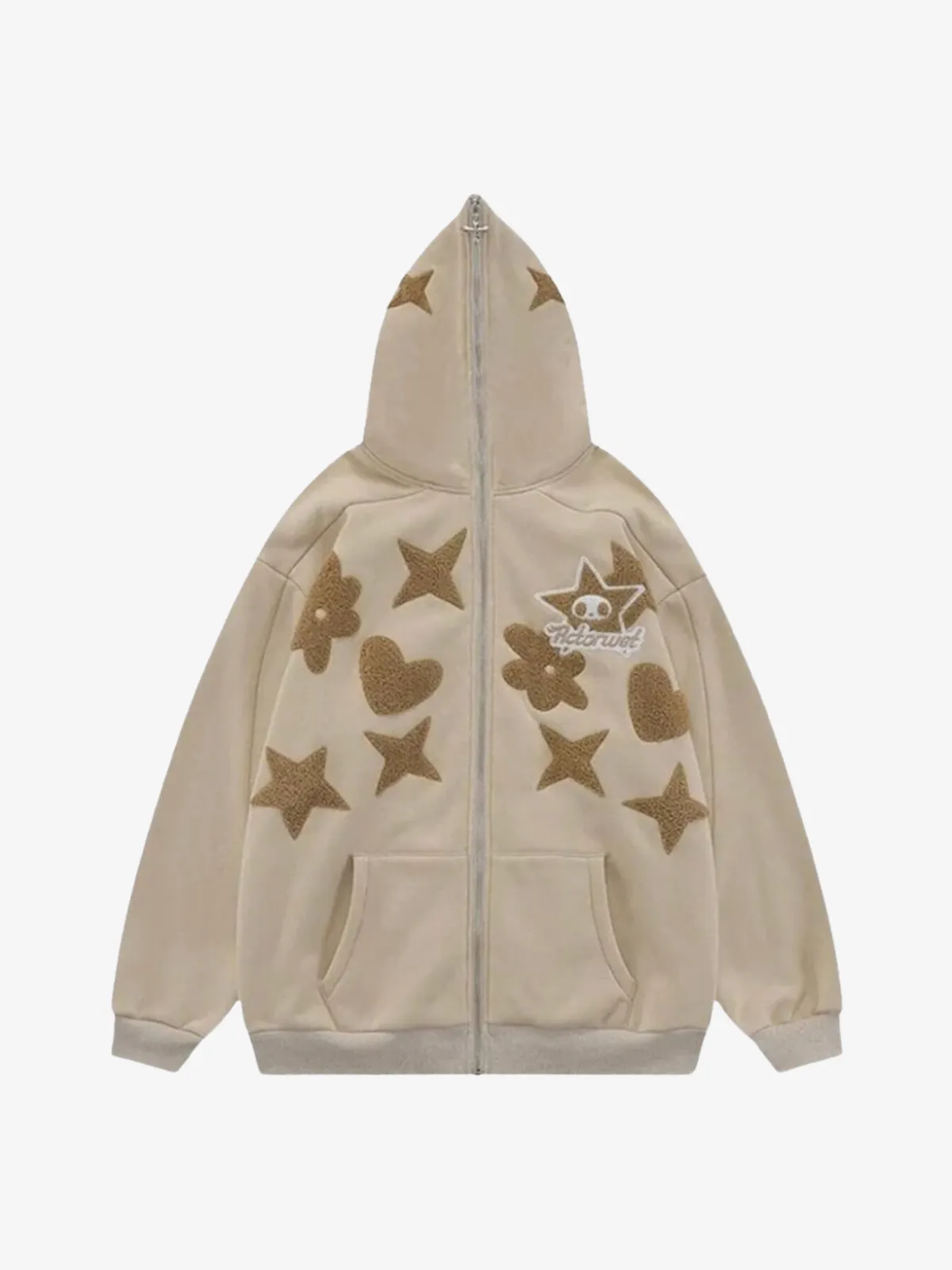 KG Heart Embroidered Zip Up Hoodie