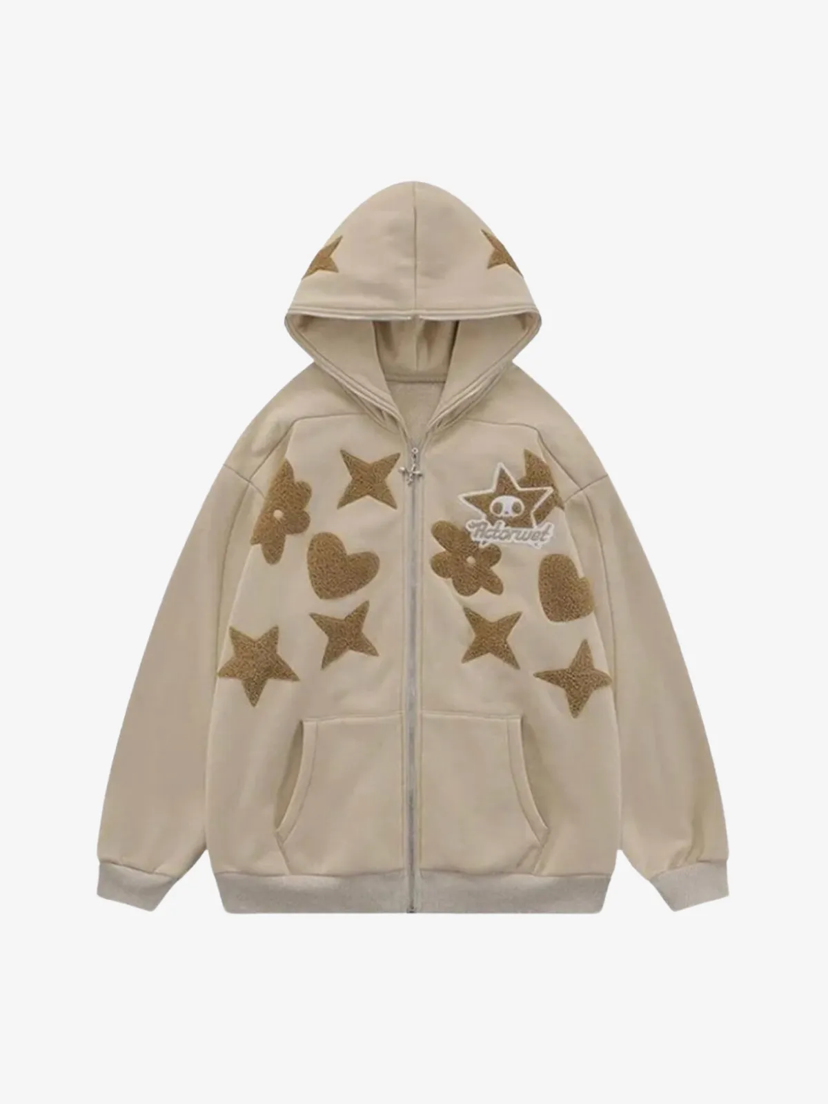 KG Heart Embroidered Zip Up Hoodie