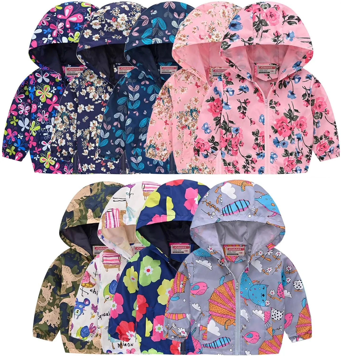 Kids Girl Boy Hoodie Jackets Baby Toddler Outerwear Windbreaker Zipper Trench Coat Casual Overcoat Outwear