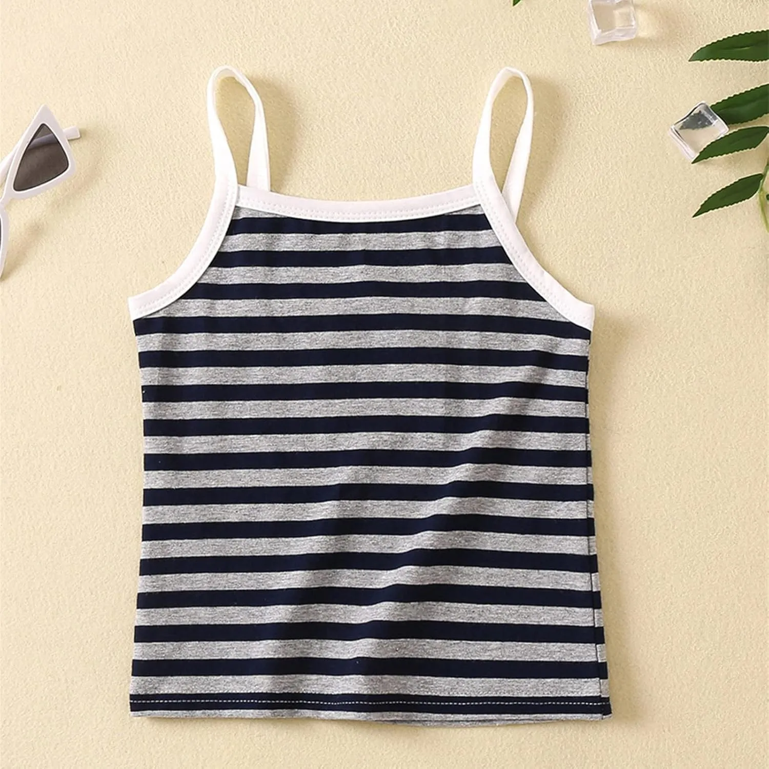 Kids Girls Striped Camisoles Sleeveless Vest Cotton Spaghetti Strap Tank Top Sports Clothing Comfort Clever Girl T Shirt