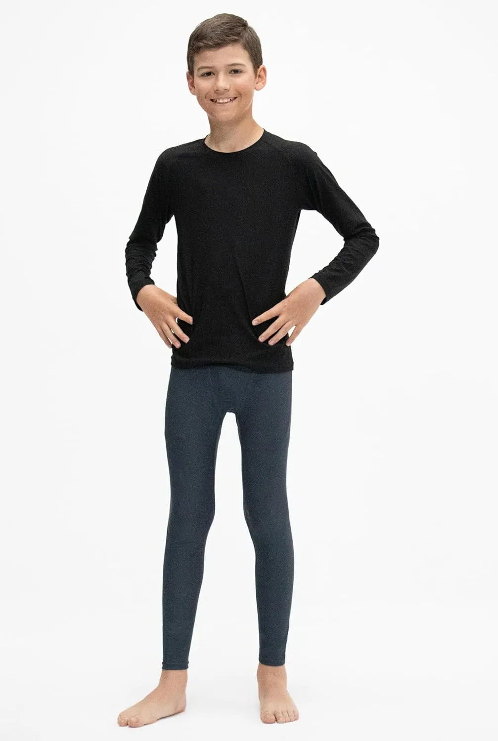KISTA 3 Pack Kid's & Boy's Cool Dry Long Sleeve Compression Shirts, Athletic Workout Shirt, Sports Base Layer T-Shirt
