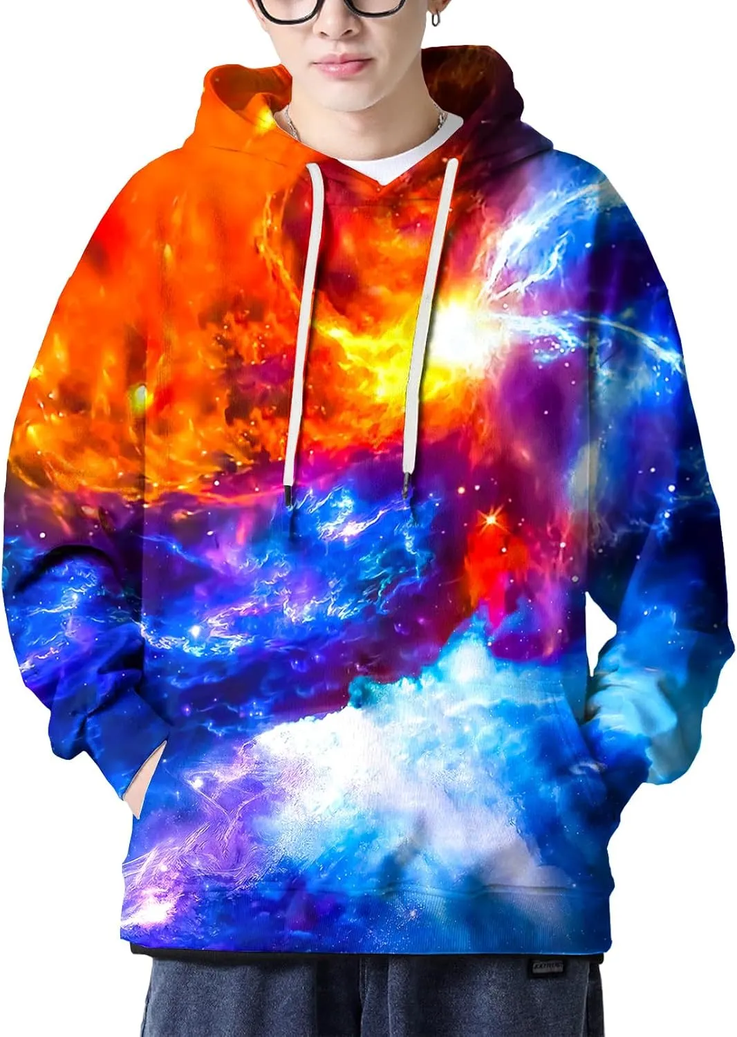 LAIDIPAS Men Women 3D Hooded Hoodies Fashion Long Sleeve Pullover Hooded Sweatshirt Top with Pocket