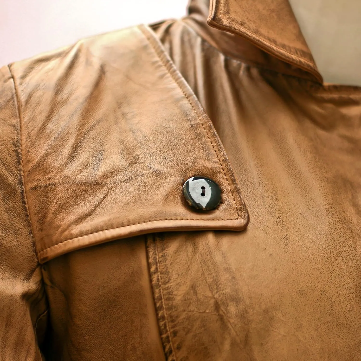 Leather Trench Long Coat Mens Full Length - Leather Duster Coat For Men - Brown Leather Coat