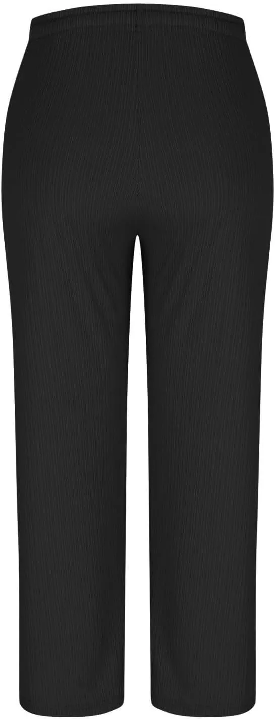 Linen Pants Women Wide Leg High Waist Adjustable Knot Summer Dressy Casual Drawstring Trousers Flowy Palazzo Pants