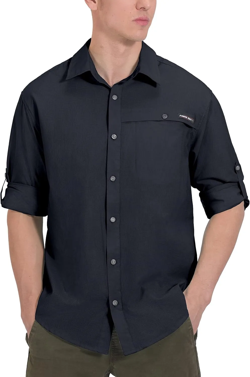Little Donkey Andy Men's UPF 50  UV Protection Shirt, Breathable Long Sleeve Fishing Hiking Shirt, Air-Holes Tech