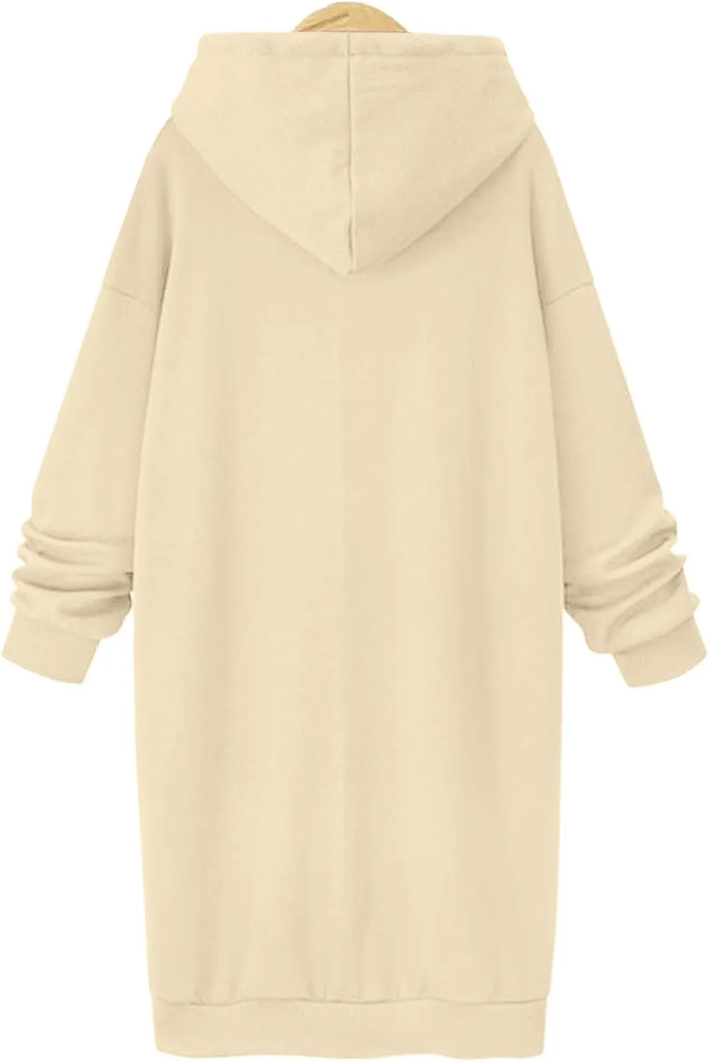 Long Hoodies for Women Oversize Longline Pullover Sweatshirt Split Hem Drawstring Hoodie Dress with Kangaroo Pocket