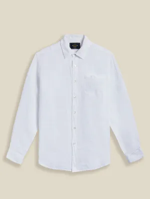 Long Sleeve Linen Shirt - White