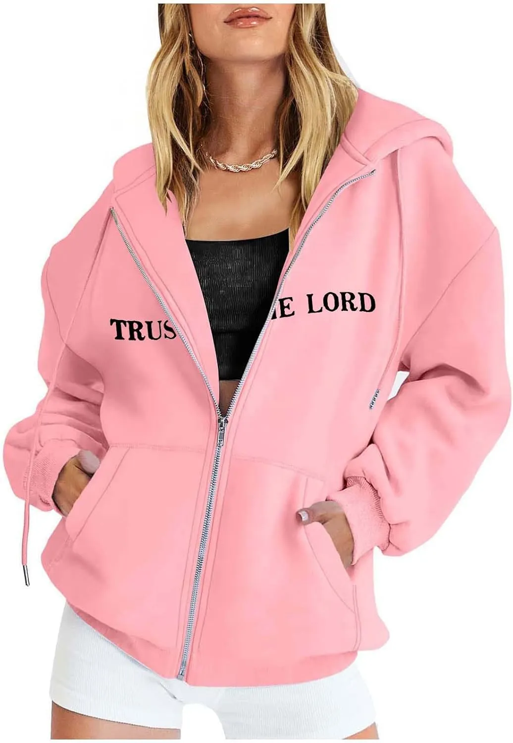 Love Like Jesus Zip Up Christian Hoodies for Women Bible Verse Graphic Y2K Hooded Sweatshirt Coat Fall Fashion Comfort Hoodie