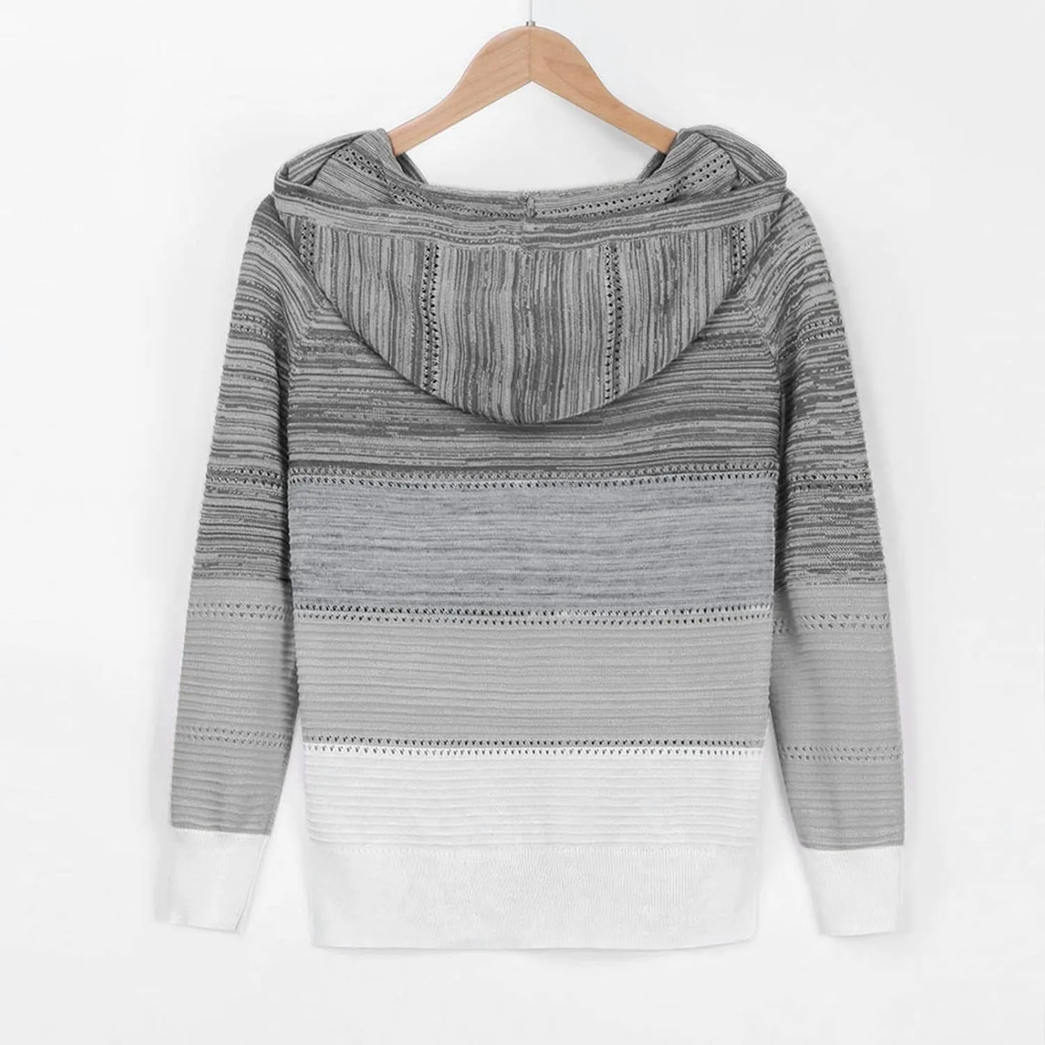 LRMQS Womens Fall Fashion 2024 Color Block Drawstring Hoodies Sweater Trendy Casual Loose Cute Knit Pullover Winter Clothes
