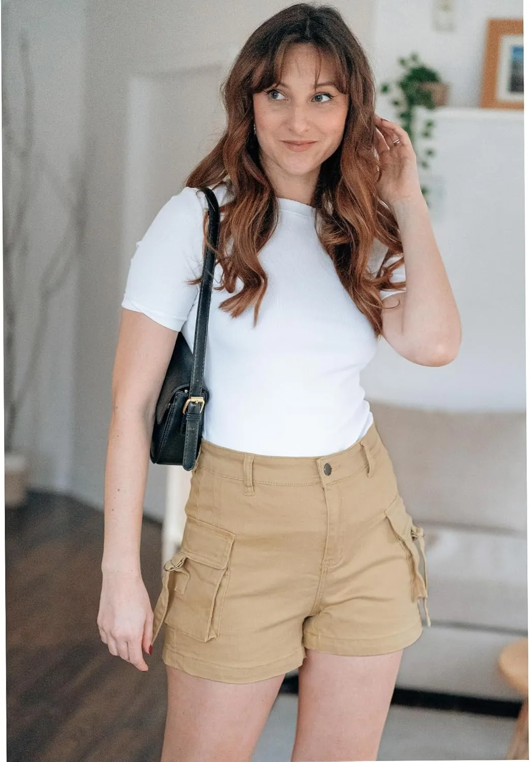 luvamia Cargo Shorts for Women Trendy High Wasited Casual Summer Stretchy Utility Cut Off Shorts with Pockets
