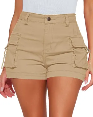 luvamia Cargo Shorts for Women Trendy High Wasited Casual Summer Stretchy Utility Cut Off Shorts with Pockets
