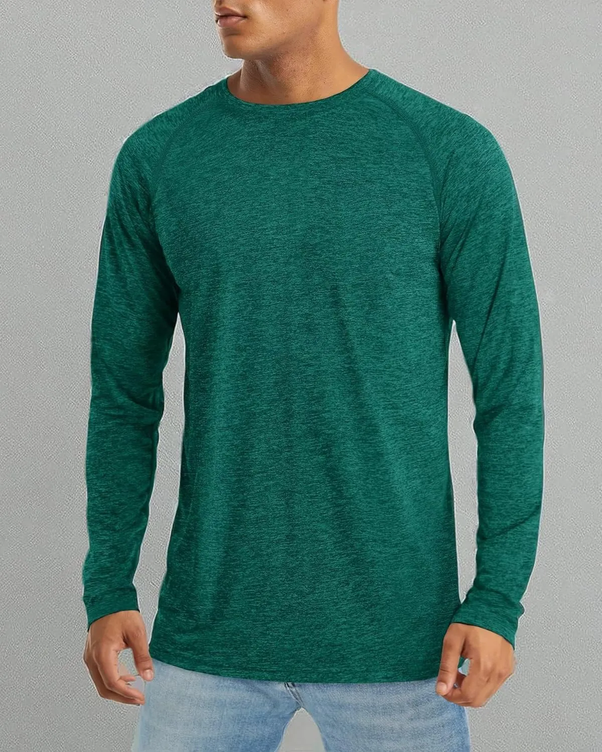 MAGCOMSEN Men's Long Sleeve Shirt Quick Dry UPF 50  Sun Protection Lightweight T-Shirt Athletic Workout Fishing Tee