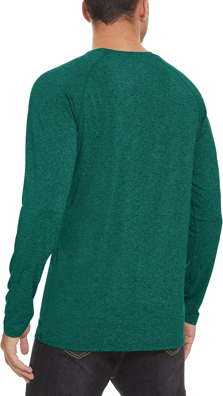 MAGCOMSEN Men's Long Sleeve Shirt Quick Dry UPF 50  Sun Protection Lightweight T-Shirt Athletic Workout Fishing Tee