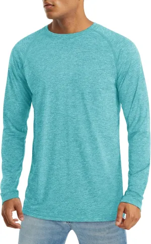 MAGCOMSEN Men's Long Sleeve Shirt Quick Dry UPF 50  Sun Protection Lightweight T-Shirt Athletic Workout Fishing Tee