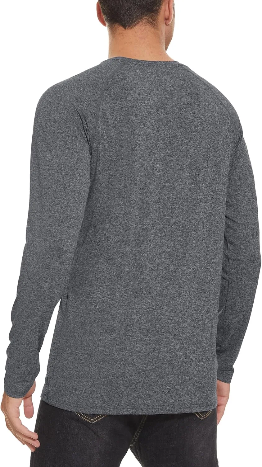 MAGCOMSEN Men's Long Sleeve Shirt Quick Dry UPF 50  Sun Protection Lightweight T-Shirt Athletic Workout Fishing Tee