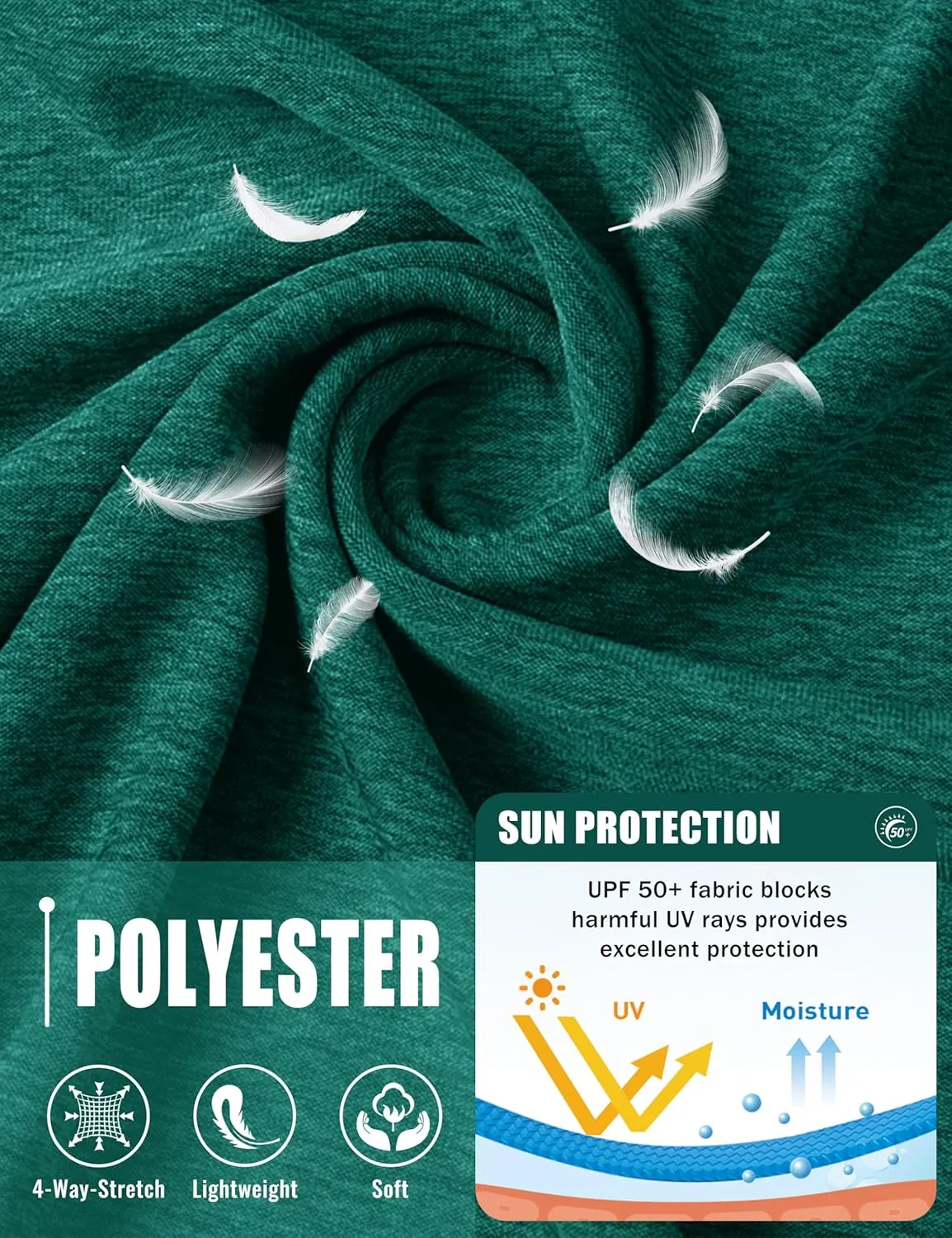 MAGCOMSEN Men's Long Sleeve Shirt Quick Dry UPF 50  Sun Protection Lightweight T-Shirt Athletic Workout Fishing Tee