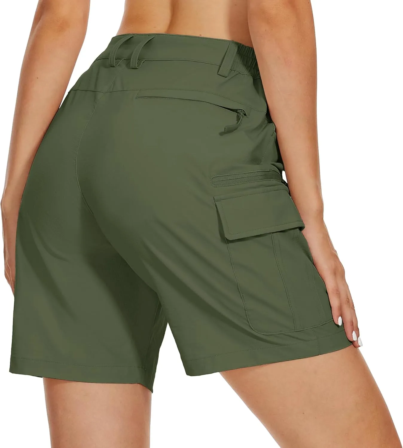 MAGCOMSEN Women's 7" Hiking Golf Shorts 6 Pockets Lightweight Quick Dry Outdoor Casual Cargo Shorts Water Resistant