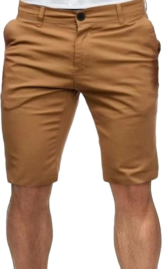 Maiyifu-GJ Men's Modern Stretch Denim Shorts Knee Length Slim Fit Jean Shorts Summer Fashion Short Pants