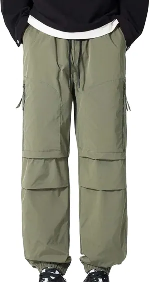 Man High Street Fashion Trend Pleated Design Straight Leather Pants Mens Big and Tall Pants