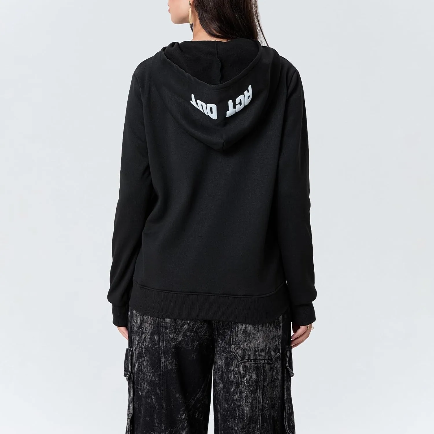 Meiweileya Womens Y2k Star Graphic Print Hoodies Oversized Aesthetic Long Sleeve Pullover Tops