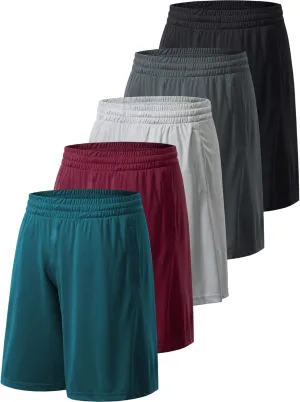 Men's Athletic Shorts with Pockets and Elastic Waistband Quick Dry Activewear Workout Shorts for Men