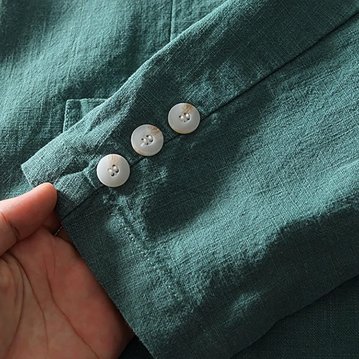 Mens Big and Tall Casual Linen Blazers Loose Fit Lightweight Button Up Suit Jackets Lapel Collar Tailored Sport Coats