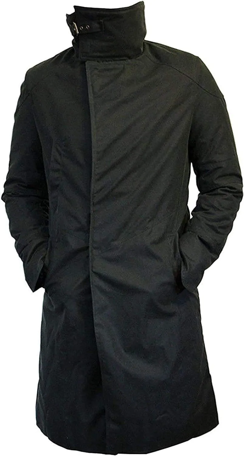 Mens Black Duster Long Leather Coat  Mens Full Body Long Leather Trench Coat  Men Leather Trench Long Coat
