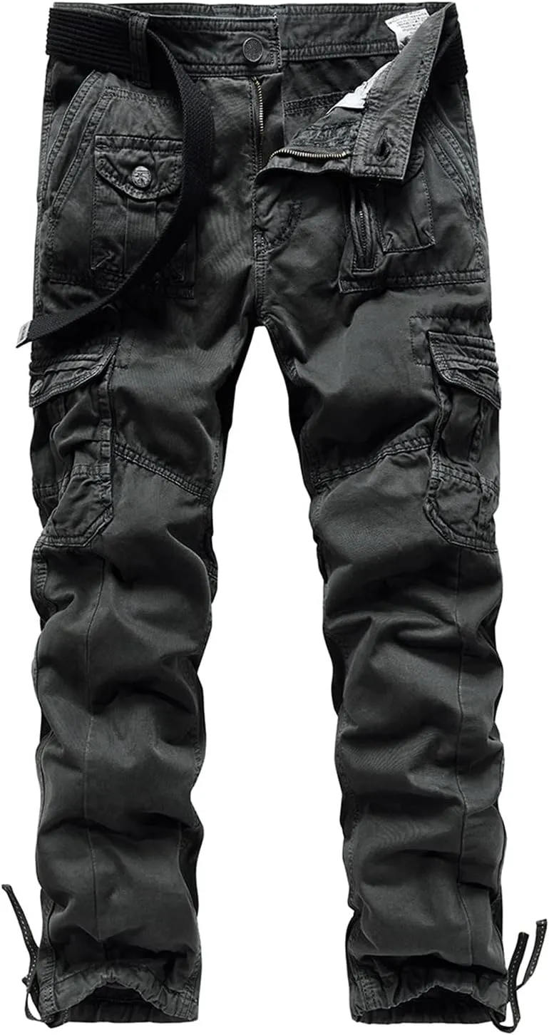 Mens Casual Tactical Pants Ripstop Durable Athletic Tactical Cargo Pants Slim Fit Outdoor Hiking Overall Work Trousers