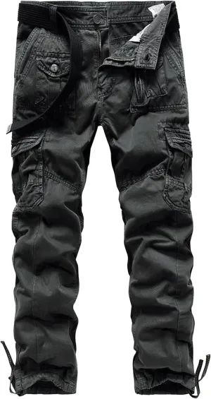Mens Casual Tactical Pants Ripstop Durable Athletic Tactical Cargo Pants Slim Fit Outdoor Hiking Overall Work Trousers