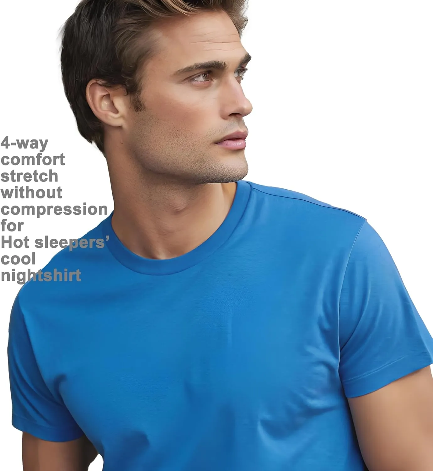 Men's Cool Summer T Shirt - Quick Dry 4D Stretch Cooling Tech - Gym Yoga Travel Shirt - Hot Sleeper Undershirt