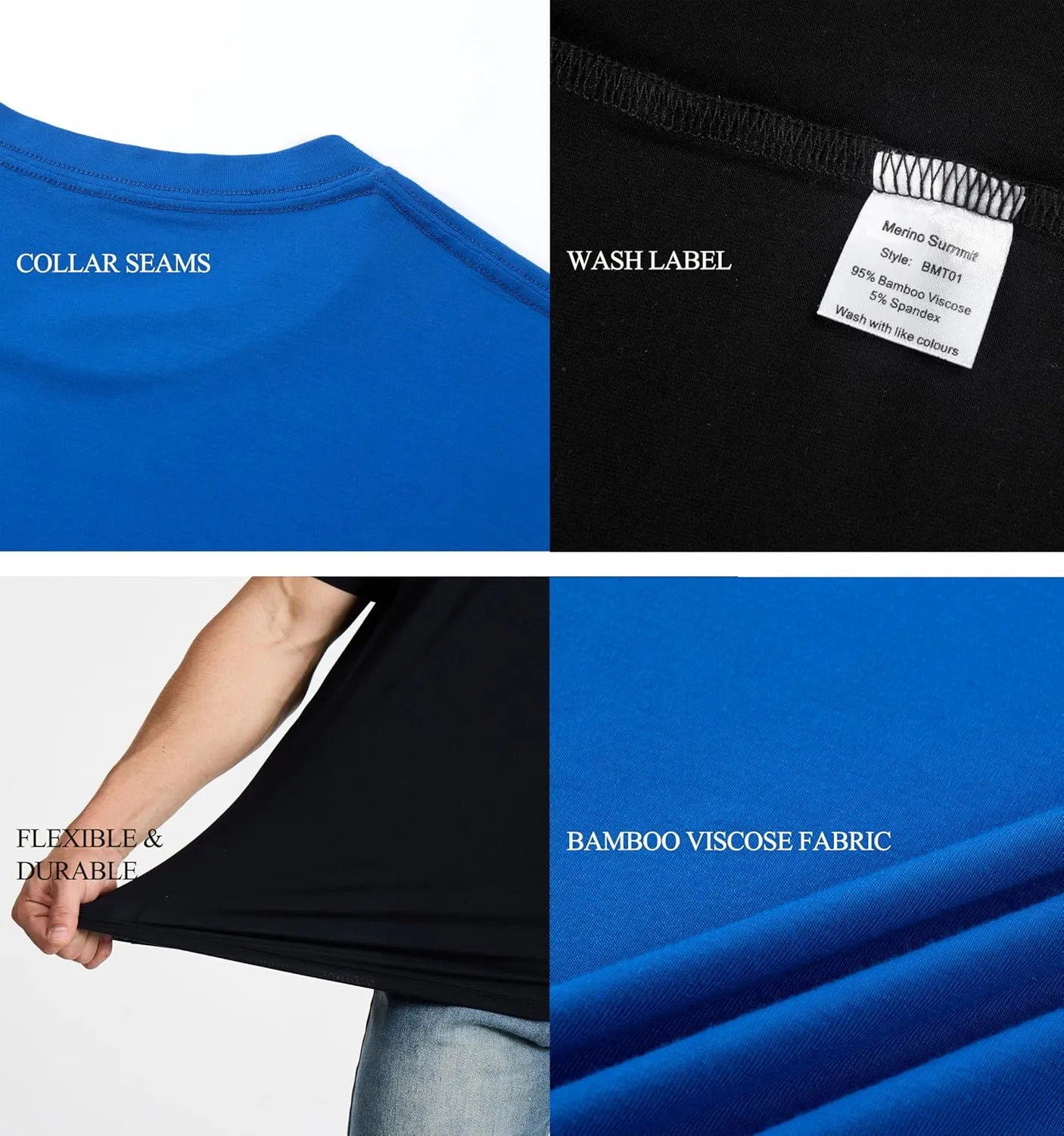 Men's Cool Summer T Shirt - Quick Dry 4D Stretch Cooling Tech - Gym Yoga Travel Shirt - Hot Sleeper Undershirt