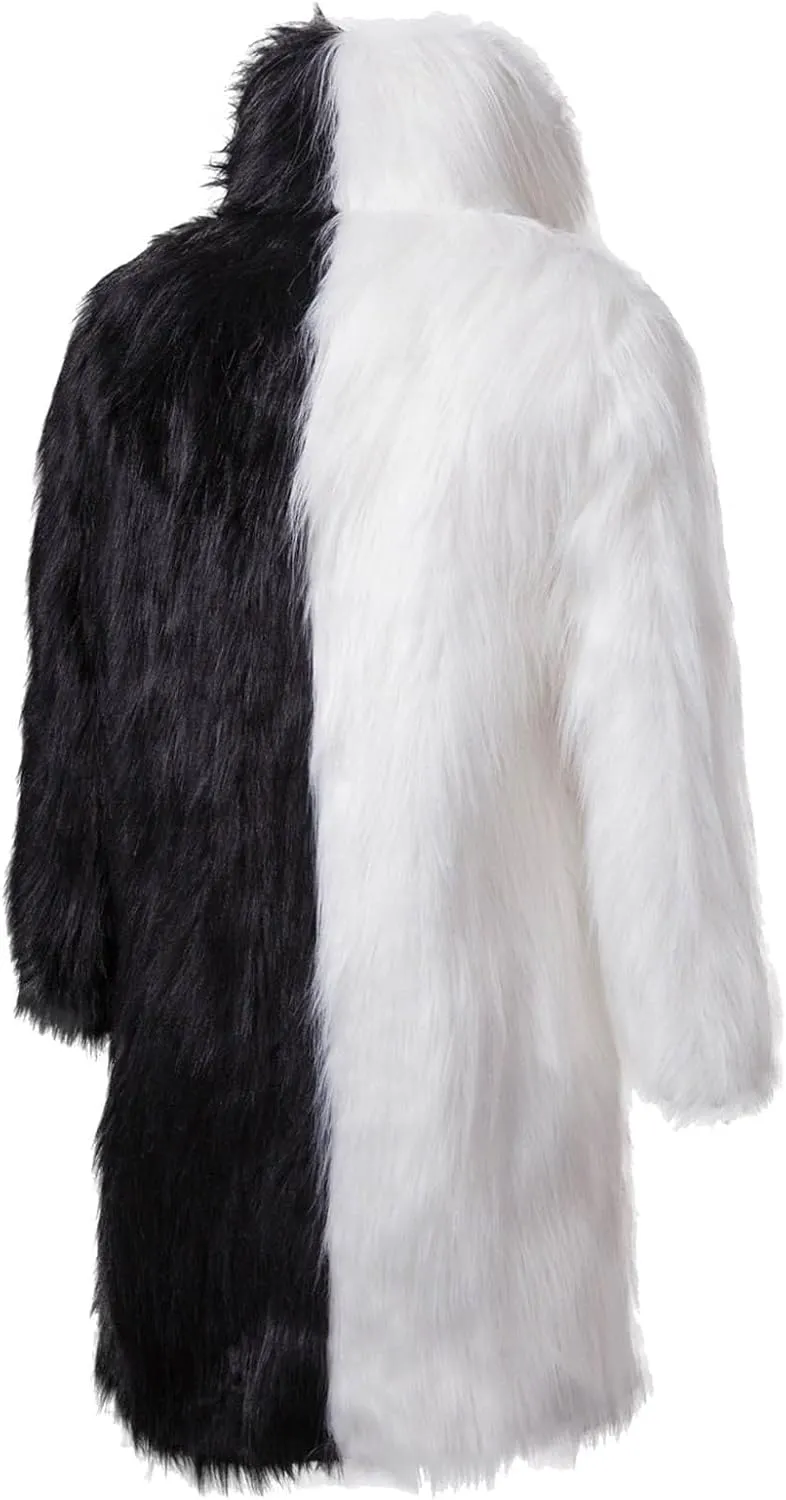Men's Faux Fur Coats, Open Front Plus Size Thicken Warm Winter Overcoat, Luxury Fluffy Long Jackets Cardigan
