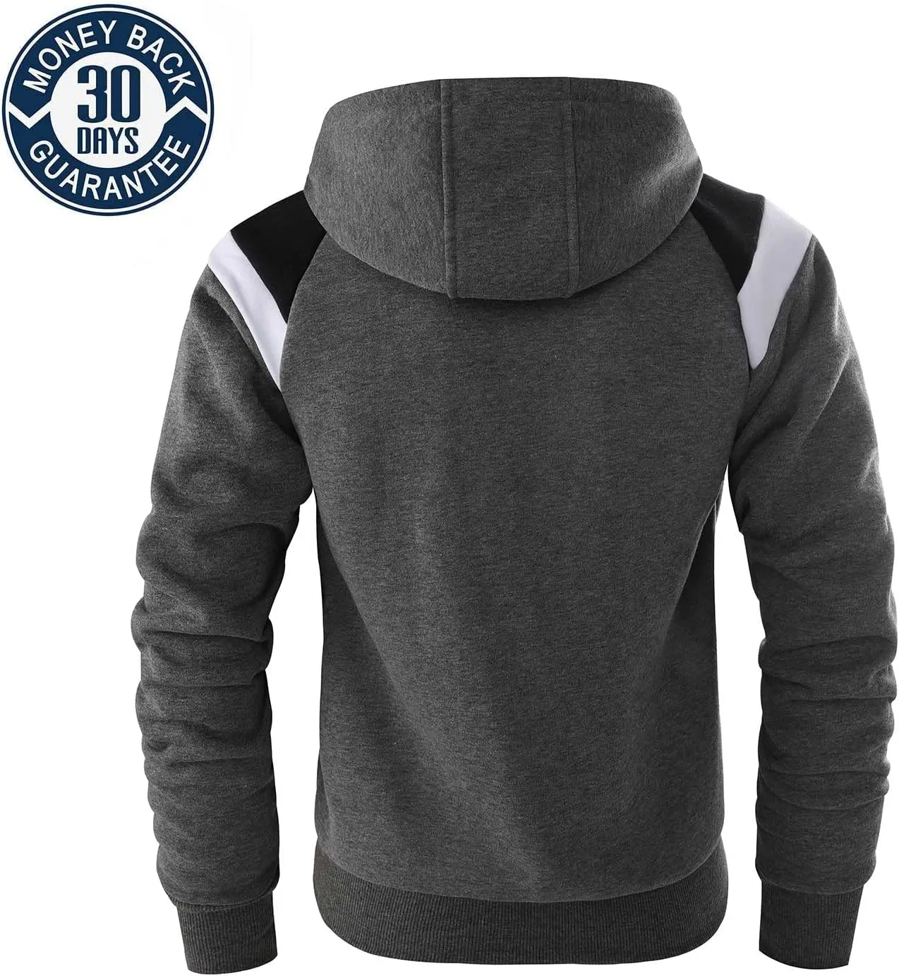 Men's Full Zip Fleece Hoodie zippered Color Block hooded slim Fit Long Sleeve Lightweight Sweatshirt