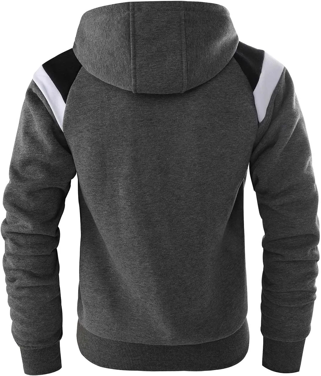 Men's Full Zip Fleece Hoodie zippered Color Block hooded slim Fit Long Sleeve Lightweight Sweatshirt
