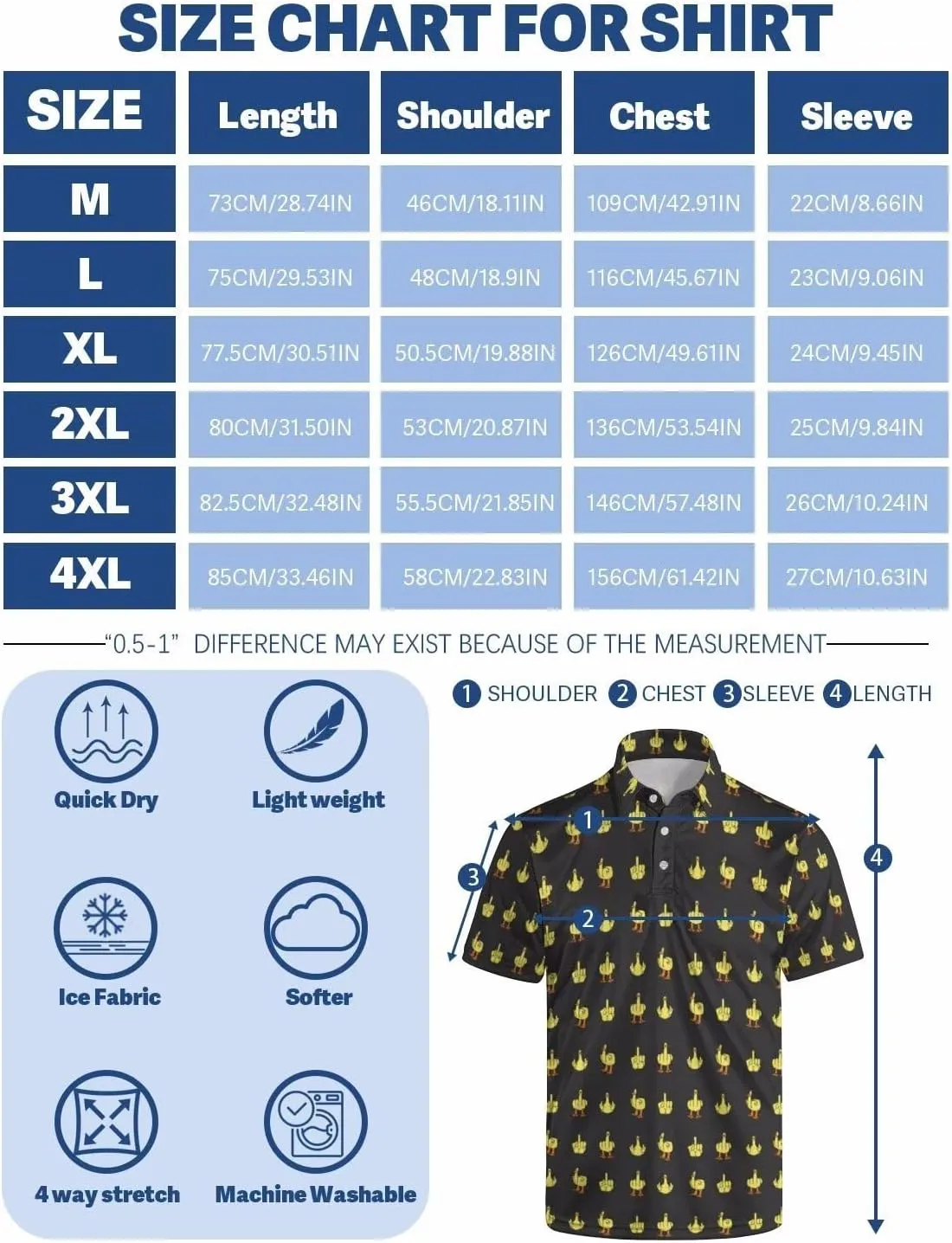 Men's Funny Polo Shirts Short Sleeve Golf Shirt for Men Quick-Dry Golf Polo Shirt Moisture Wicking Activewear Polos