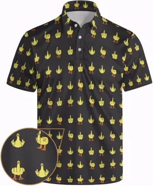 Men's Funny Polo Shirts Short Sleeve Golf Shirt for Men Quick-Dry Golf Polo Shirt Moisture Wicking Activewear Polos