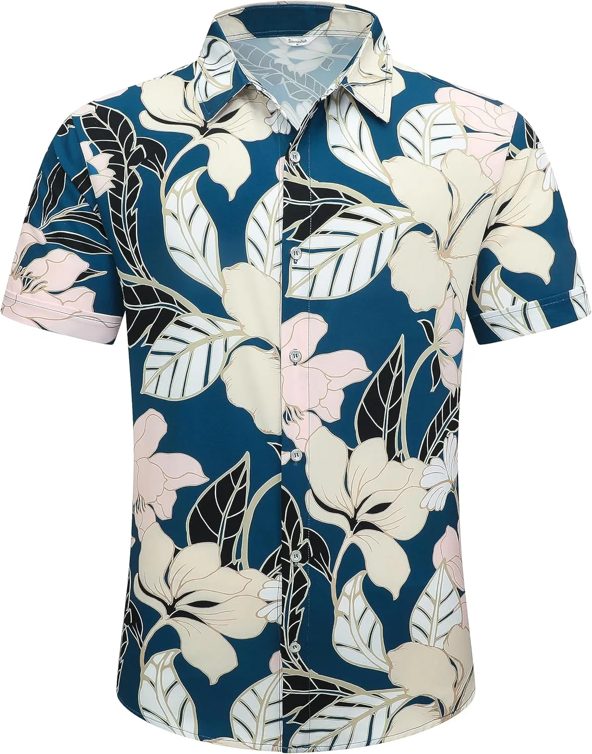 Mens Hawaiian Shirt, Short Sleeves Button Down Beach Clothing, Unisex Summer Flamingos Casual Aloha Floral Shirts